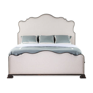 Cherry Upholstered King Bed