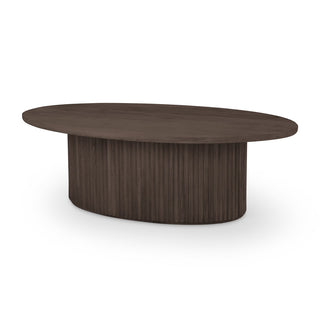 Fluted Storage Coffee Table in Dark Brown