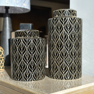 Black Ceramic Decor Jars